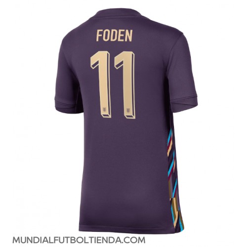 Camiseta Inglaterra Phil Foden #11 Segunda Equipación Replica Eurocopa 2024 para mujer mangas cortas